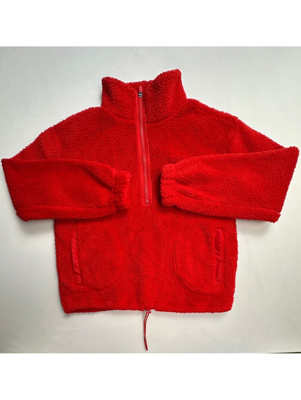 No Boundaries Women's Red Sherpa Fleece Pullover Large 12-14